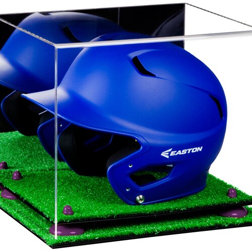 Acrylic Baseball Batting Helmet Display shops Case with Mirror, Risers and Turf Base (V22)