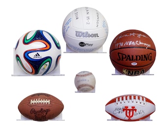 Deluxe Clear Acrylic Wall Mounted Floating Shelf for all Size Collectible Sports Balls