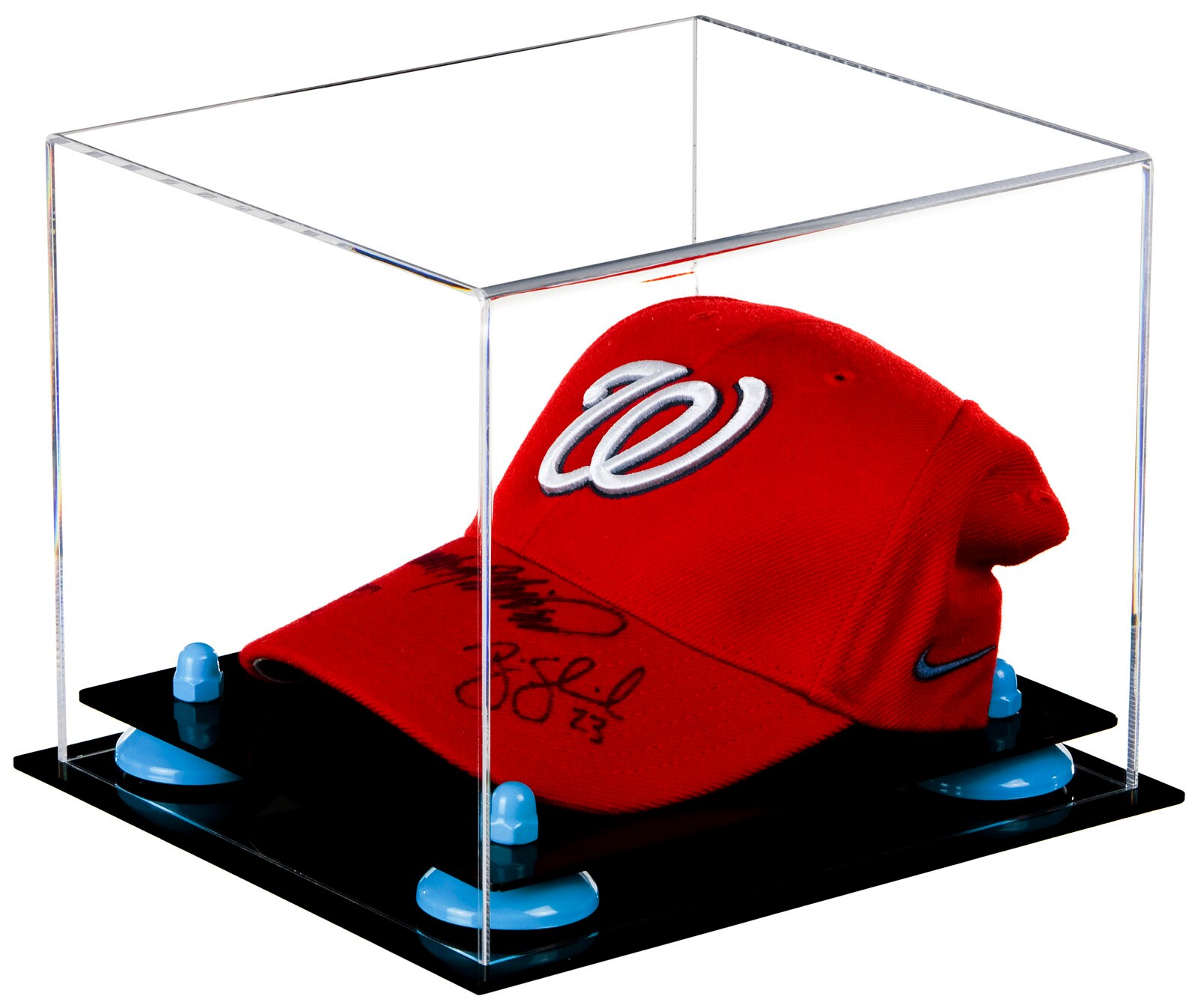 Protector Gorras Autografiadas Vitrina Transparente Para Gorras De Béisbol | 25x22x20 Cm - Protección Contra Polvo Y UV Caja Acrílica Transparente