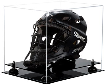 Clear Acrylic Catchers or Goalie Helmet Display Case with Risers (A002)