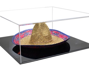 Acrylic Sombrero or Large Hat Display Case with Double Sheet Base with Clear Case (A128)