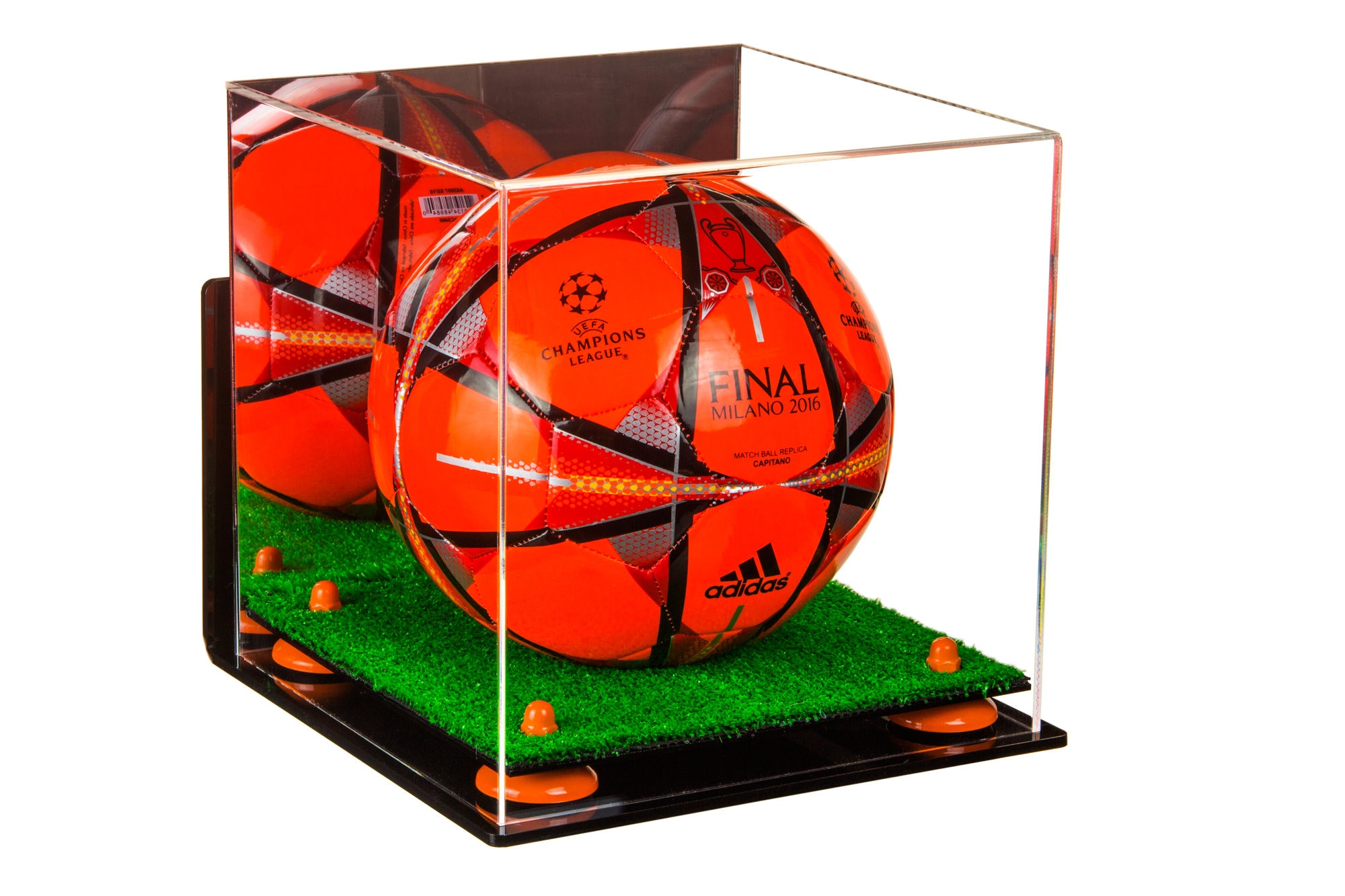Deluxe Acrylic Soccer Ball Display Case With Risers Mirror Etsy