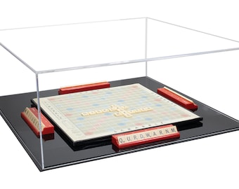 Acrylic Board Game, Cards, Puzzle, Tabletop Game Cover  Display Case with Double Sheet Base with Clear Case