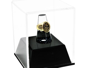 Deluxe Clear Acrylic Championship School Ring Display Case with Drawer (A064)