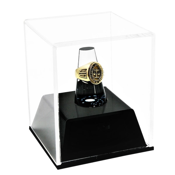 Deluxe Clear Acrylic Championship School Ring Display Case with Drawer (A064)