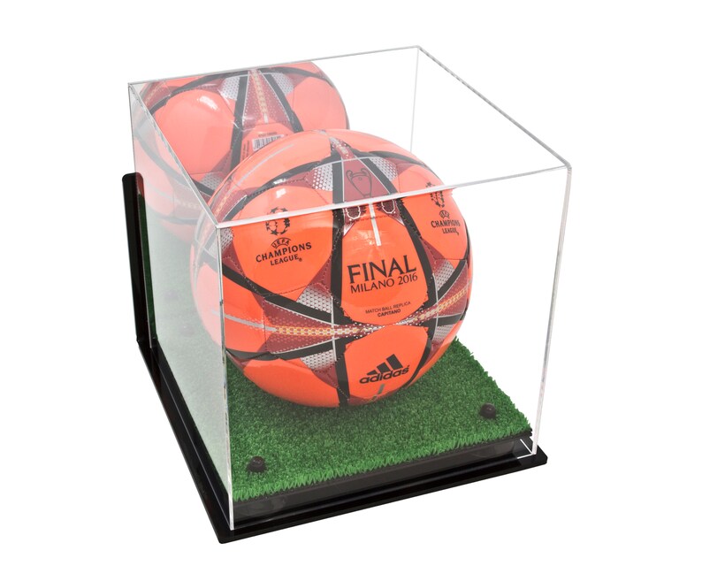 Deluxe Acrylic Soccer Ball Display Case With Risers Mirror Etsy