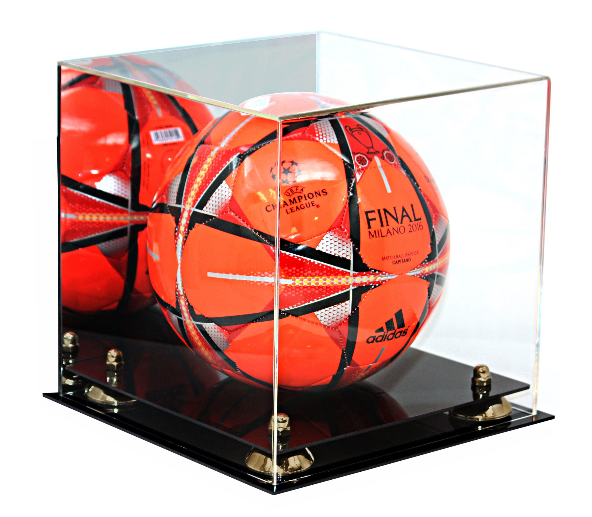 Mini vitrine en acrylique transparent pour ballon de football miniature pas  pleine taille avec contremarches et base blanche A015-WB -  France