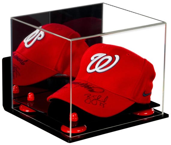 Clear Acrylic Baseball Cap Display Case With Risers Black Base A006 Etsy Canada