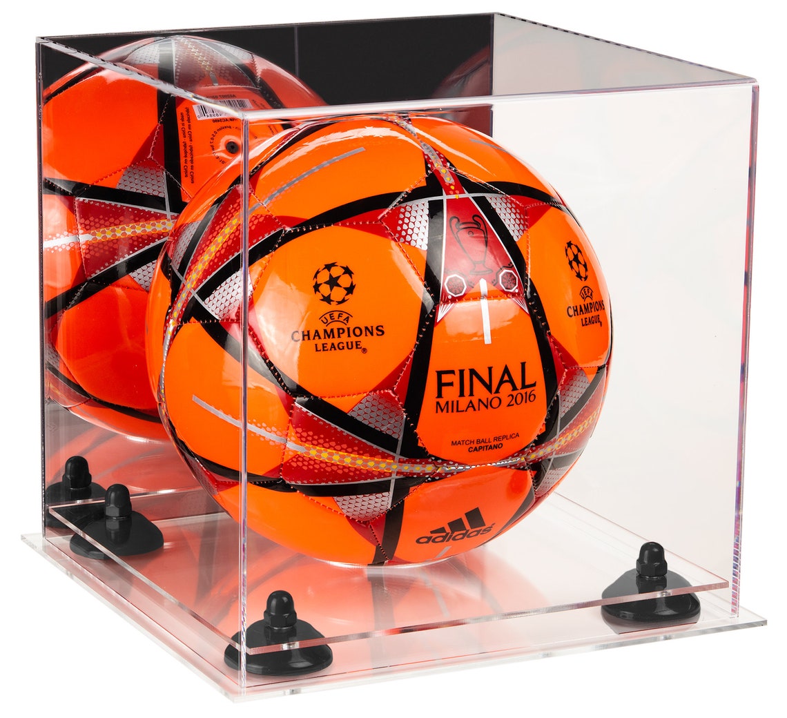 Deluxe Acrylic Soccer Ball Display Case With Mirror Risers Etsy