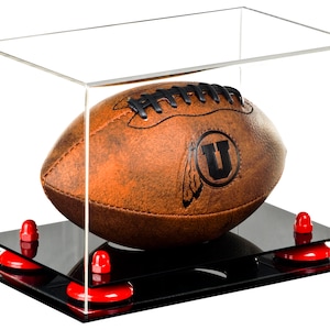 Clear Acrylic MINI - Miniature (not full size) Football Display Case with Risers (A005)
