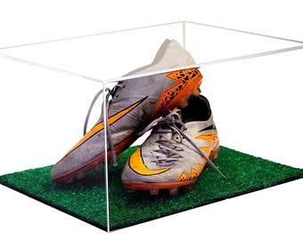 Deluxe Acrylic Shoe Display Case with Turf Floor and Mirror (A026-TB)