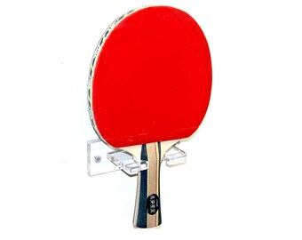 Clear Acrylic Vertical Pickleball Ping Pong Paddle Wall Mount Bracket (A052/SP222)