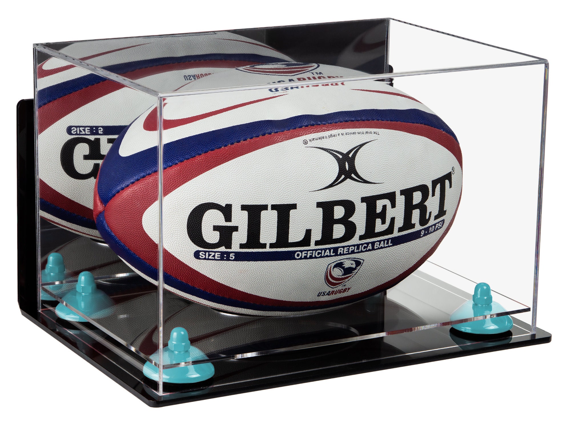 Présentoir de ballon de rugby en acrylique avec miroir, support mural,  contremarches et base transparente A004-CB -  Canada