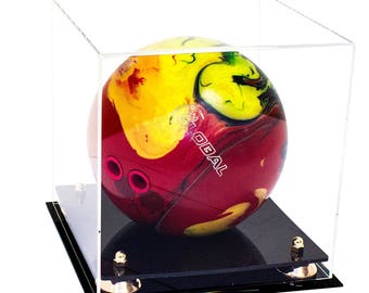 Deluxe Clear Acrylic Bowling Ball Display Case with Risers (A028)