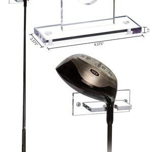 Deluxe Clear Acrylic Standard Single Golf Club Wall Mount Bracket