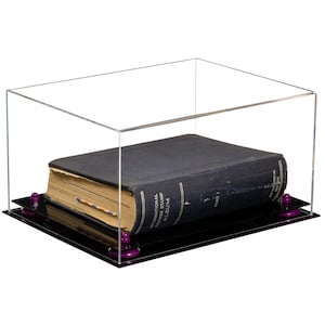 Versatile Display Case -  Large Rectangle Box with Clear,Mirror & Wall mount Case, Risers and Black Base 15.25&quot; x 12&quot; x 8&quot; (A026/V12)