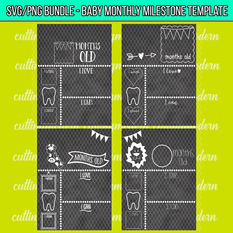 Download Baby Monthly Milestone SVG Bundle 4 files included Vinyl ...