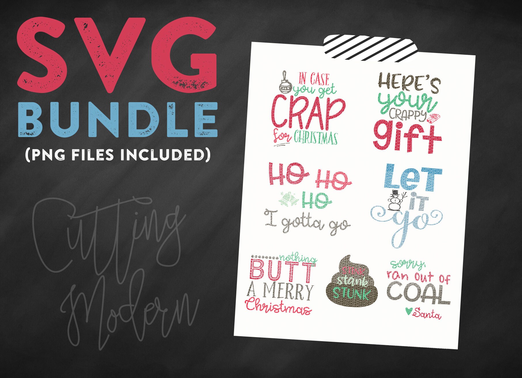 Download Christmas Toilet Paper Funny SVG Bundle Silhouette Cameo ...