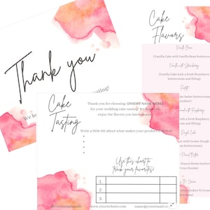 Wedding Cake Tasting forms