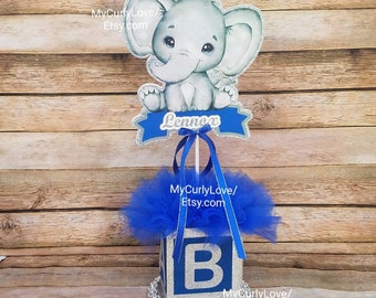 Boy Baby Shower Centerpiece/Gold and Baby Blue Baby Shower Centerpiece/Silver and Blue Baby Shower Centerpiece/Boy Baby Shower Centerpiece