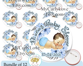 Boy Baby Shower Favors Button Pins Baby Boy Favors Guest Gift Boy Shower Guest Pins Blue Baby Boy Favors Baby Sleeping Shower Favors Boy