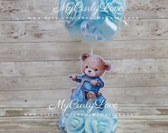 Boy Centerpiece Bear Baby Shower Boy Bear Shower Bearly Wait Boy Baby Shower Centerpiece Boy Shower Decoration Bear Decor Boy Shower Boy