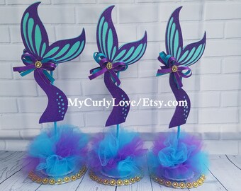 Mermaid Centerpiece/Mermaid Baby Shower Centerpiece/Mermaid Theme Centerpiece/Mermaid Birthday Centerpiece/Purple and Turquoise Centerpiece