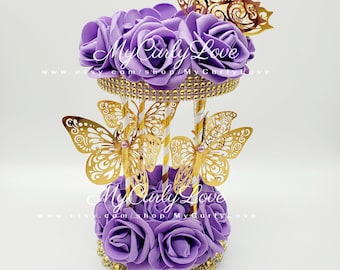 Purple Butterfly Centerpiece, Purple Butterfly Birthday, Fairy Decor, Butterflies Decoration, Enchanted Garden, Quinceanera Decor, Sweet 16