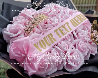 Glitter Roses Bouquet Foam Roses with Glitter Bouquet Ramo Buchon Glitter Foam Roses