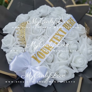 White Glitter Roses Bouquet Foam Roses with Glitter Bouquet Ramo Buchon Glitter Foam Roses Bridal Glitter Roses Gift White Roses Bouquet