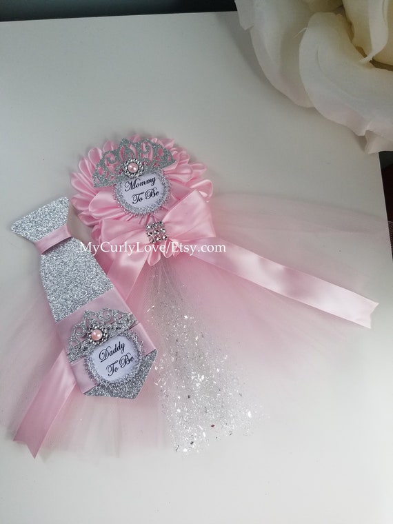 SILVER Princess Baby Shower Mommy to be Corsage/Ballerina | Etsy