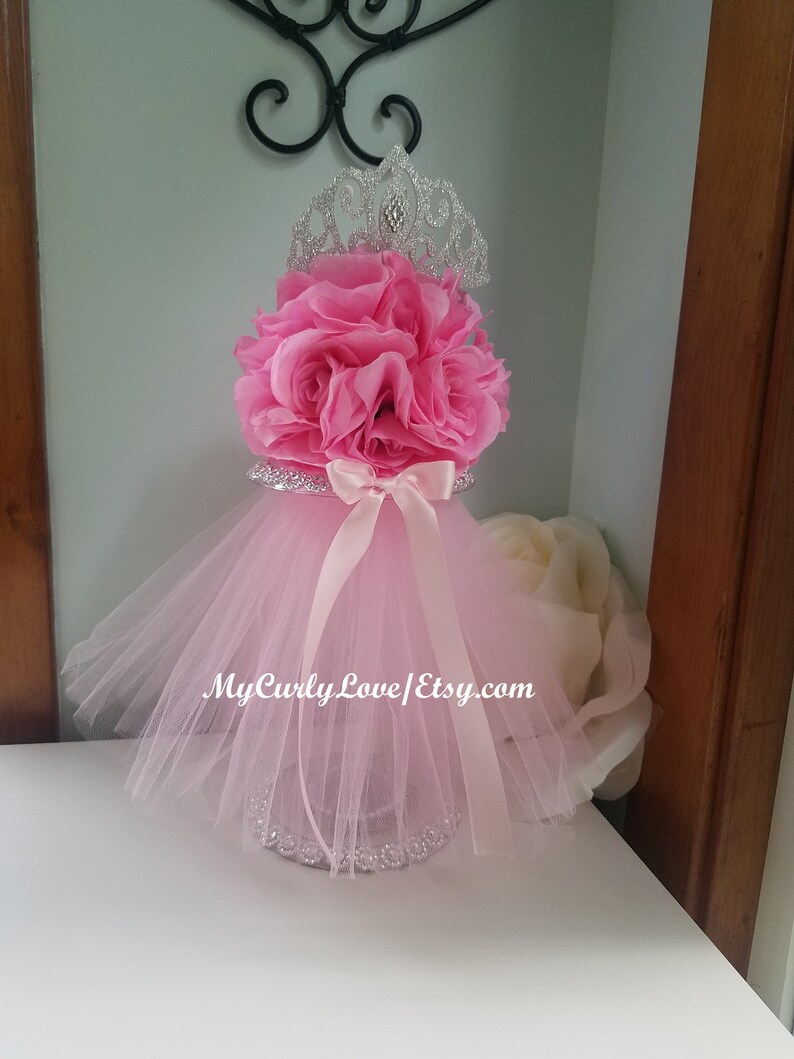 Princess Baby Shower Centerpiece Kissing Ball Pink And Silver Gold Tutu