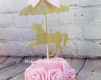 Carousel Centerpiece/Carnival Centerpiece/Horse Centerpiece/Carnival Party/Carnival Pink Gold/Carousel Birthday/Carousel Centro de Mesa/Girl