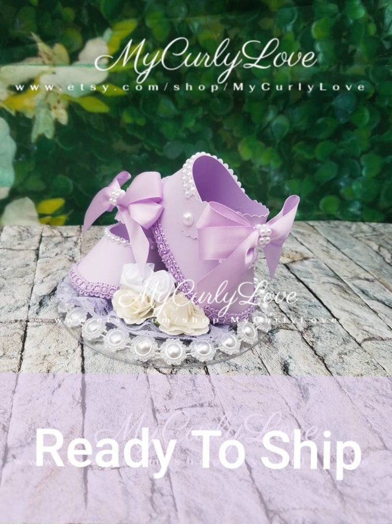 Lavender Baby Shower Shoes Cake Topper Lavender Baby Cake Etsy