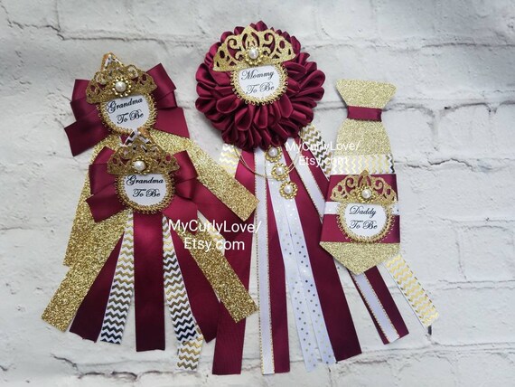 burgundy and gold baby shower