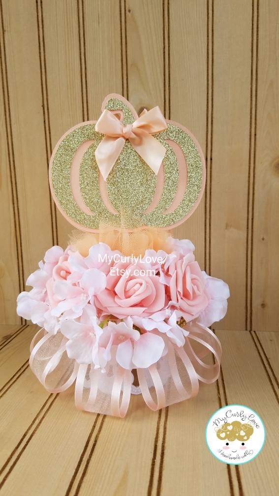 Pumpkin Centerpiece Pumpkin Baby Shower Fall Baby Shower A Etsy