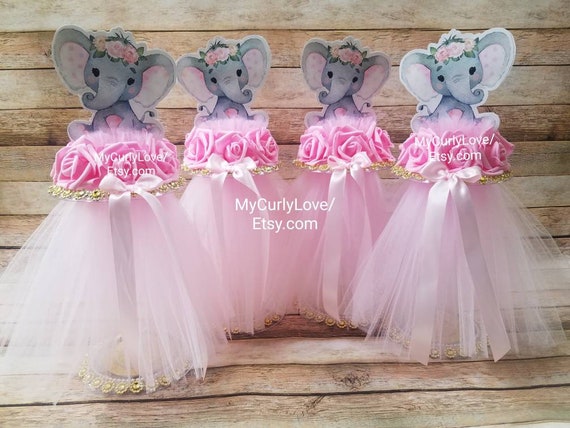Baby Elephant Centerpiece Girl Elephant Baby Shower Girl Baby Etsy
