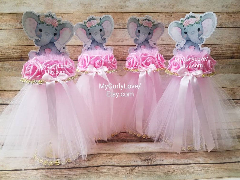 Baby Elephant Centerpiece/girl Elephant Baby Shower/girl Baby Etsy
