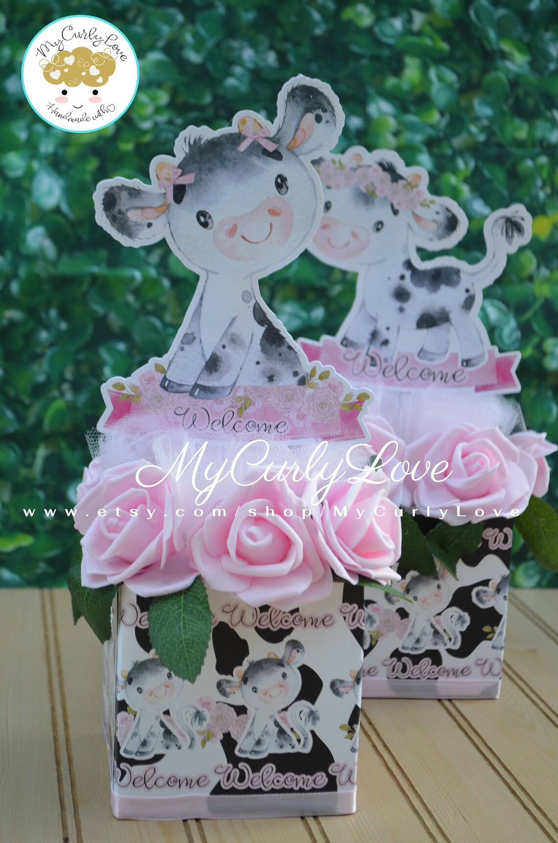 Cow Baby Shower Centerpiece Cow Baby Shower Farm Baby Shower Etsy