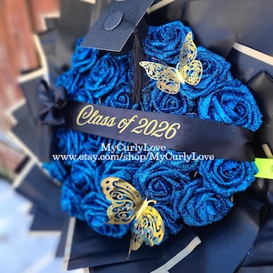 Graduation Sparkly Roses Glitter Roses Graduation Bouquet: Personalized Class of 2026 Gift - Etsy