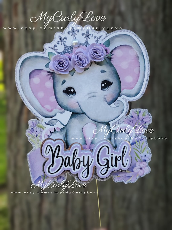 Purple elephant baby shower cheap theme