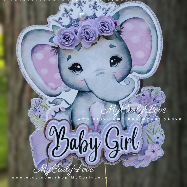 Purple Elephant Cake Topper Elephant Cake Topper Purple Elephant Baby Shower Purple Elephant Birthday Cake Decor Purple Peanut Lavender