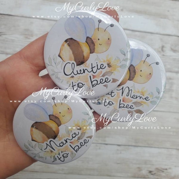 Bee Button Pins Bee Baby Shower Buttons Honey Bee Mommy To Be Bee Favors Bumble Bee Guest Pins Bee Grandma Pin Bee Birthday Favors Bee Pins
