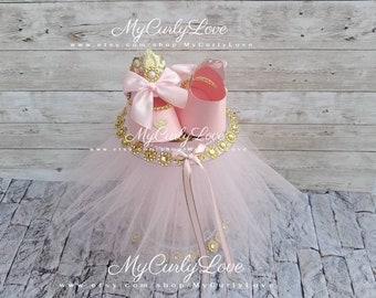 Princess Centerpiece/Princess Baby Shower/Baby Ballerina /Girl Centerpiece/Princess Diaper Cake/Princess Birthday/Royal Girl Baby Shower