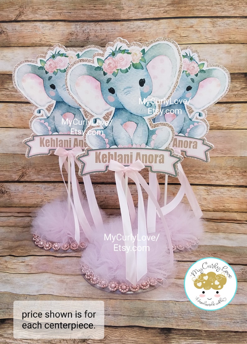 Elephant Centerpiece Elephant Baby Shower Centerpiece Little Etsy
