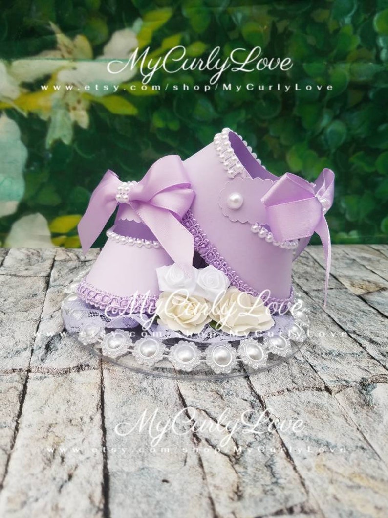Lavender Baby Shower Shoes Cake Topper Lavender Baby Cake Etsy