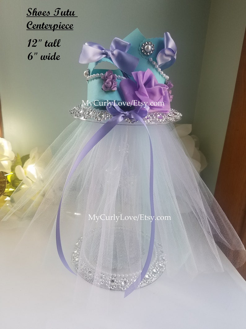 Lavender and Aqua Girl Centerpiece/purple Teal Baby Shower Etsy