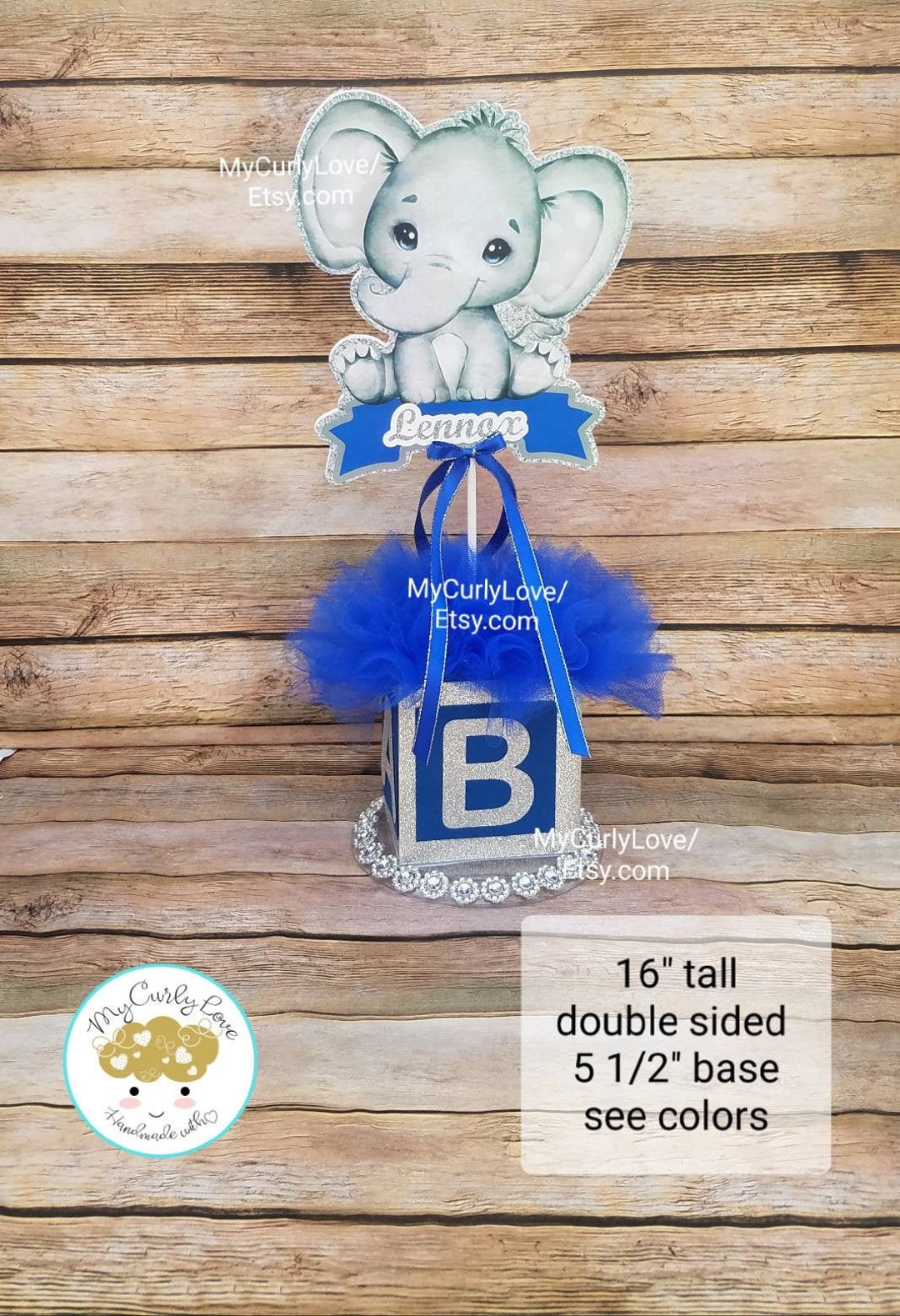 Boy Baby Shower Centerpiece/gold and Baby Blue Baby Shower Etsy