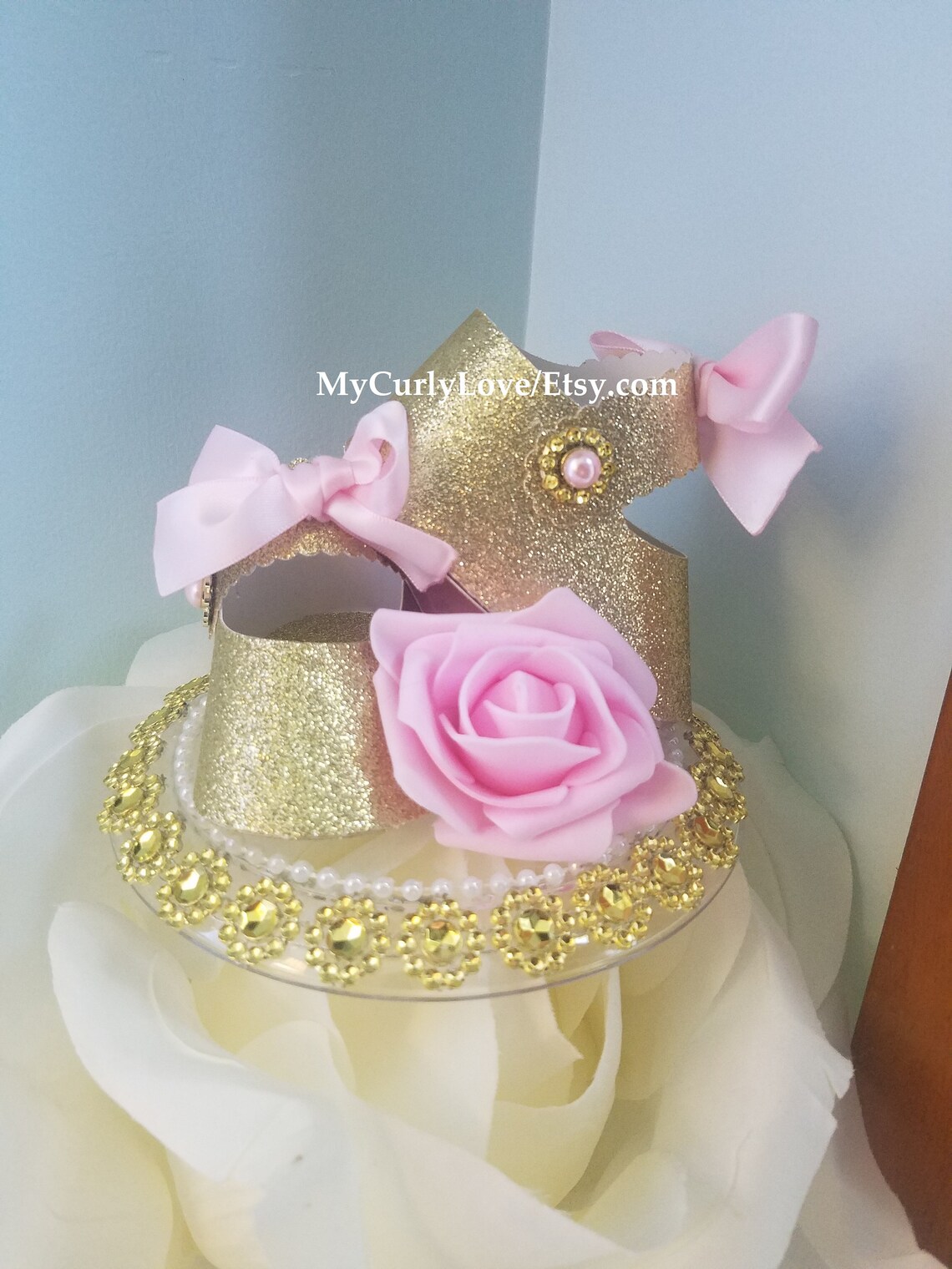 Baby Girl Shoes Cake Topper/gold Baby Shower Cake Topper/baby Etsy
