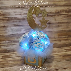 Twinkle Star Baby Shower/Tinkle Star Centerpiece/Moon Centerpiece/Baby Boy Centerpiece/Boy Star Shower/Boy Baby Shower/Blue Gold Baby Shower